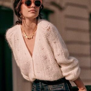 Sezane Joia Cardigan Écru. - Size XL